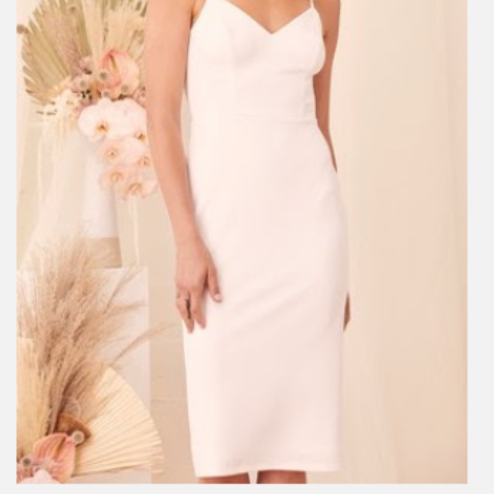 White midi dress with bows on the back - Picture 12 of 12